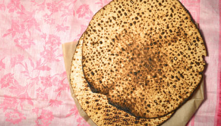 Round Matzah bread for Passover