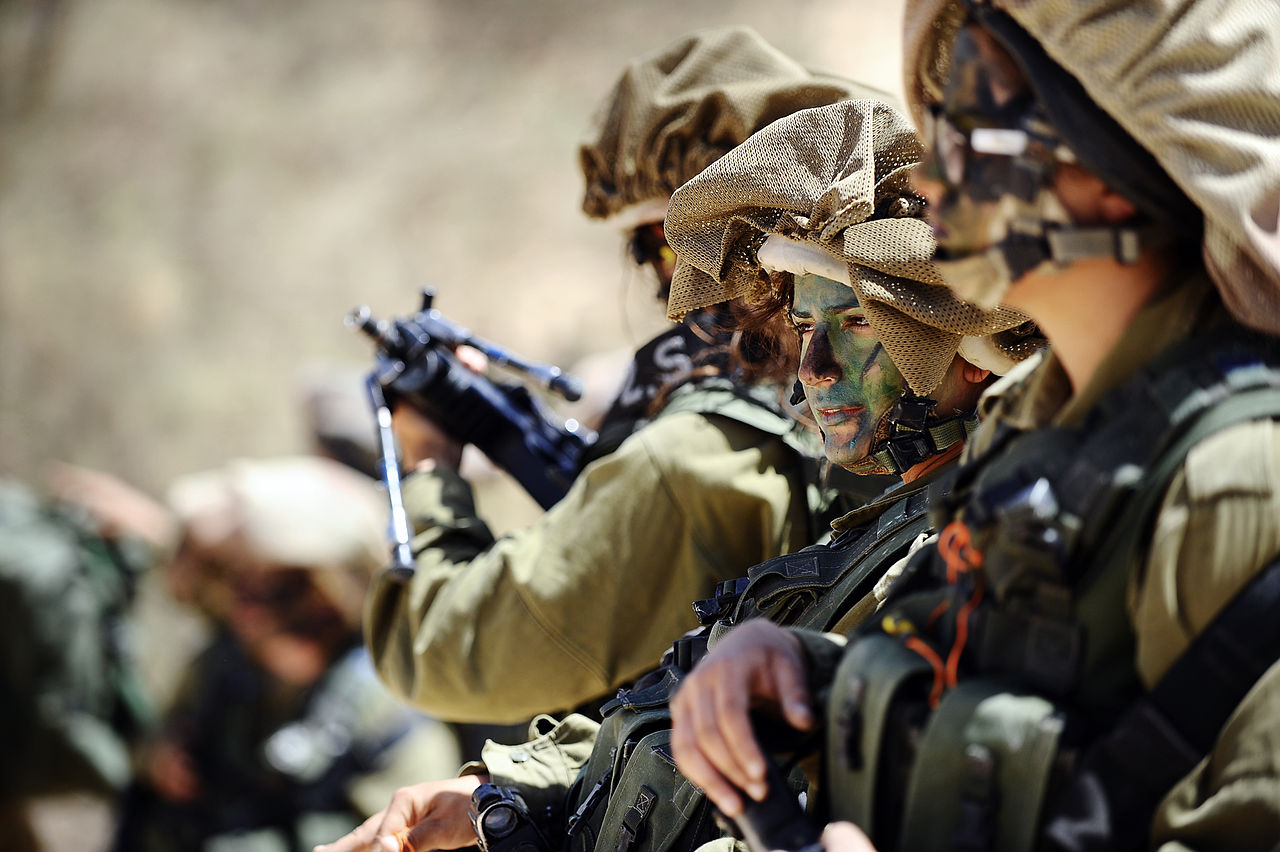 close-up of soldiers in the desert