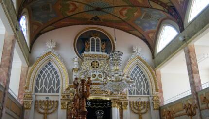 photograph of a synagogue sanctuary