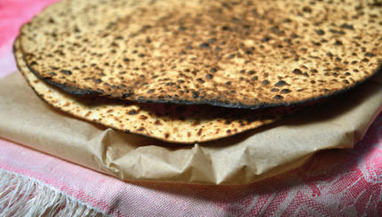 Round Matzah bread for Passover