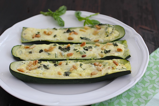 ricotta stuffed zucchini boats for Passover