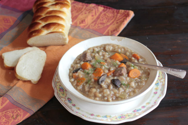 Crockpot Beef Barley Mushroom Soup Recipe | The Nosher