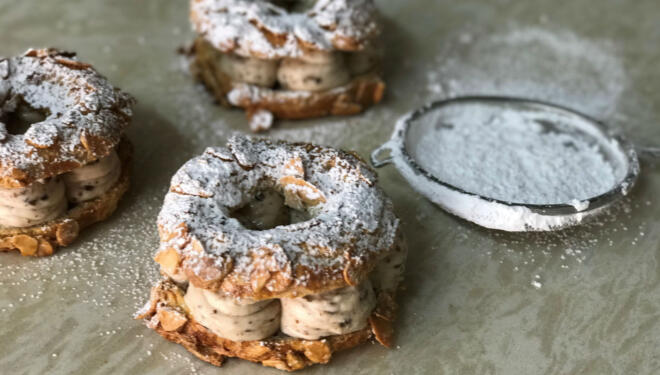 baking project Paris brest Rosh Hashanah dessert