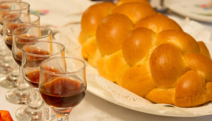 Shabbat table.