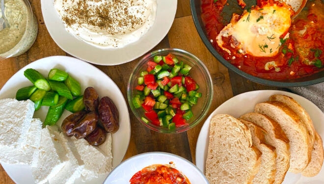 trader joe's grocery shop Israeli breakfast guide