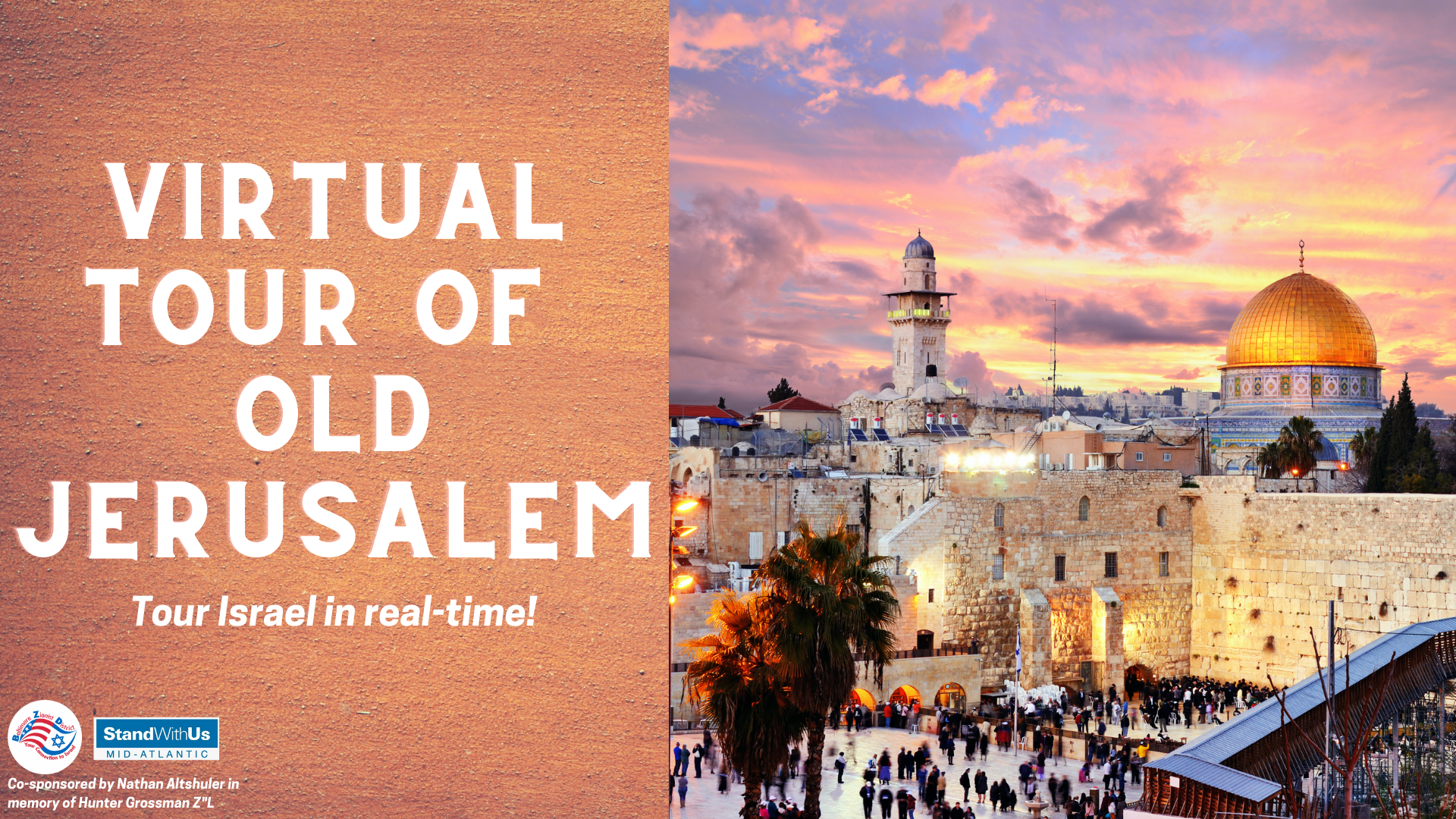 Zoom in on Israel: A Virtual Tour of the Old City of Jerusalem for Families  - Event - Temple Shalom