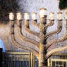 Huge Hanukkah menorah at the Western Wall.