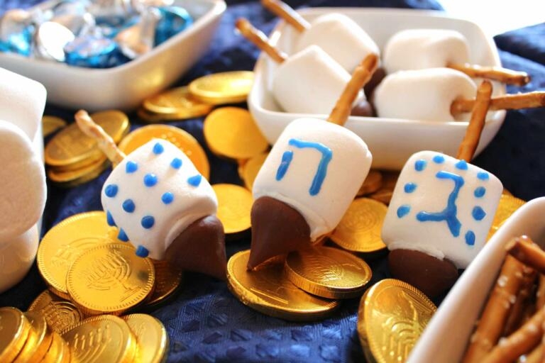 easy Hanukkah recipe hack quick edible dreidel Hanukkah treat kids