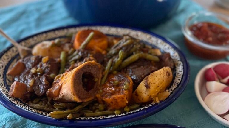 easy Shabbat stew recipe Libyan tbecha recipe