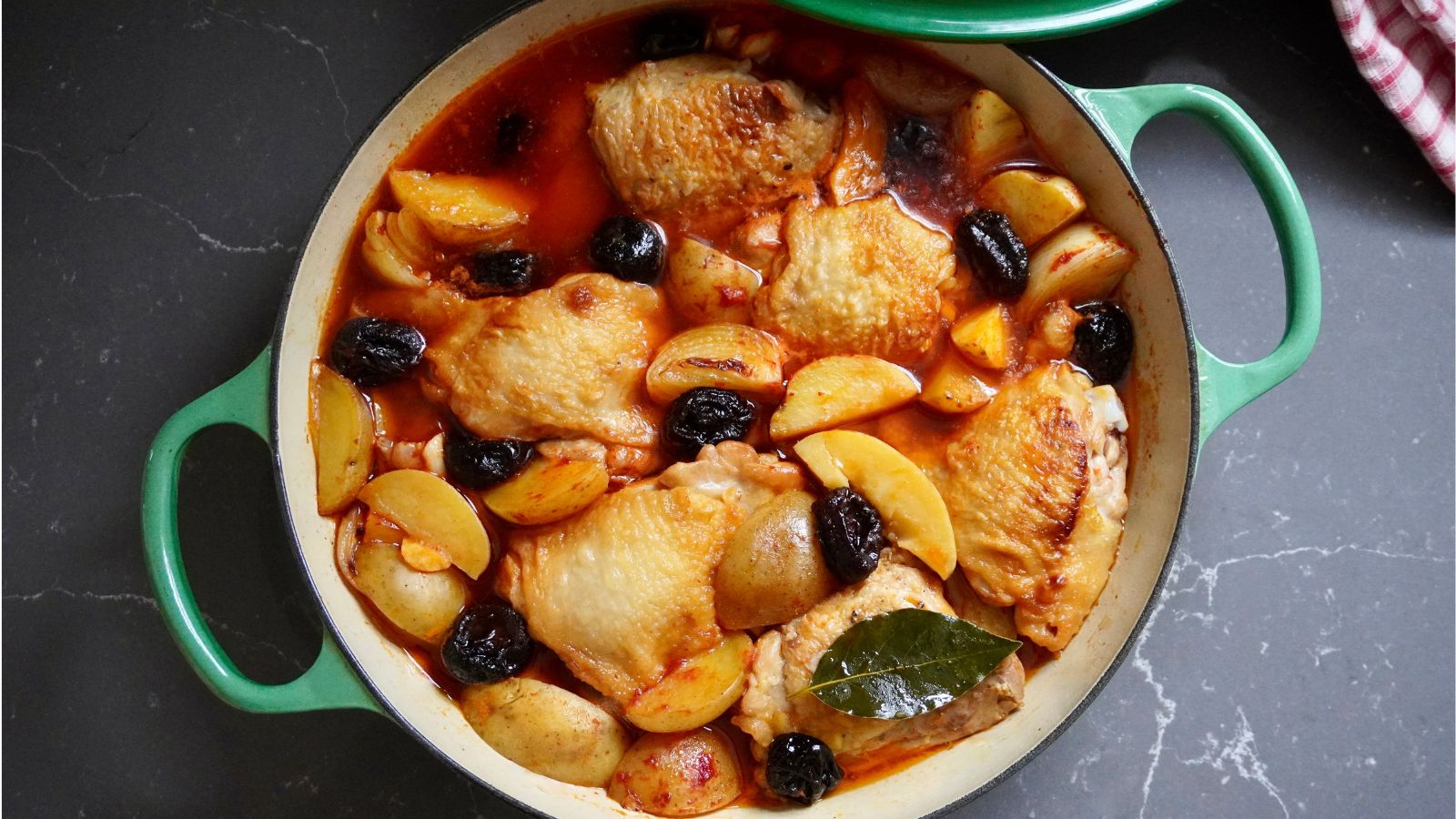 Bukharian chicken and potatoes, kov roghan, is a Central Asian one-pot savory, succulent braise.