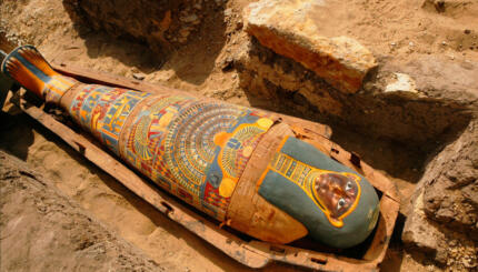 Photograph of an Egyptian sarcophagus