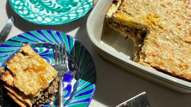 Mina is a centuries-old Sephardi Passover pie made with layered matzah and a savory filling, offering a deliciously adaptable answer to holiday cooking.